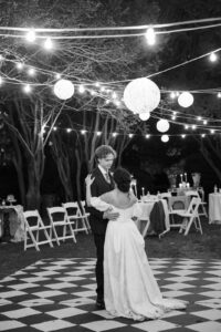 the bride and groom during their final dance