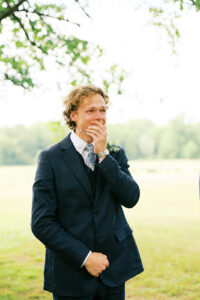 groom seeing his bride