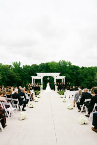 View from the back of the aisle during the ceremony