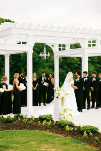 The couple during the ceremony