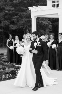 Bride and groom leaving the ceremony